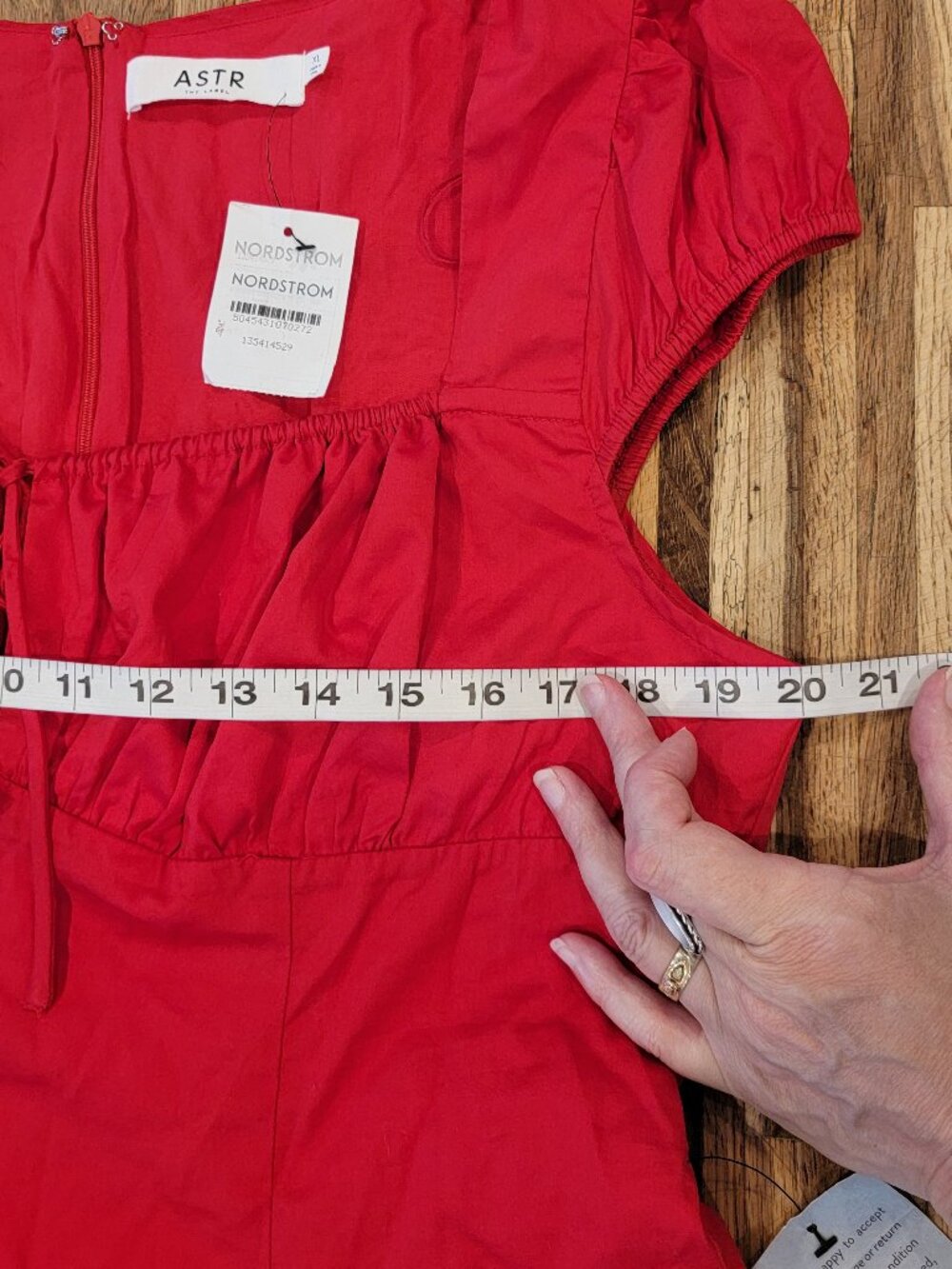 ASTR The Label Red Milkmaid Square Neck Empire Waist Mini Dress - Picture 6 of 14